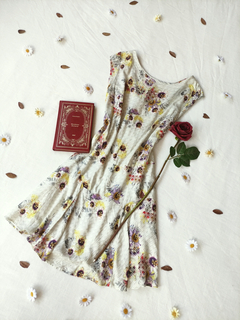 Vestido bege floral Ellus - P - comprar online