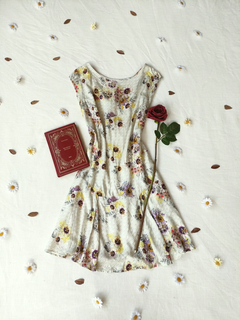 Vestido bege floral Ellus - P