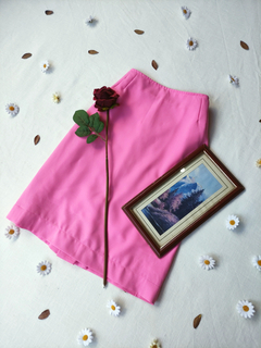 Saia midi vintage lápis social rosa - M - loja online