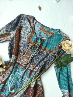 Blusa boho verde/mostarda - M na internet