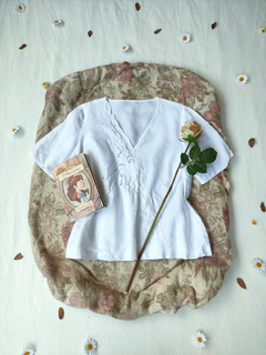 Camisa de linho bordada vintage - GG - comprar online