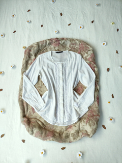 Camisa de cambraia zaza com rendinhas - P/M