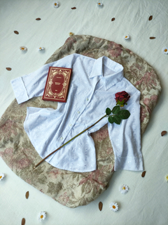 Camisa branca social de lese bordada - G - loja online