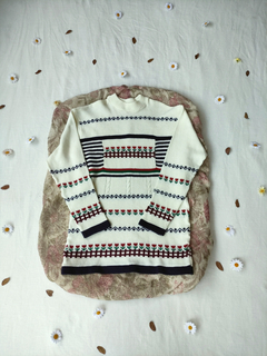 Tricot sueter vintage estampado - G