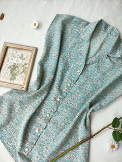 Camisa verde floral liberty vintage romântica - G - Themargare