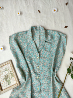 Camisa verde floral liberty vintage romântica - G - comprar online