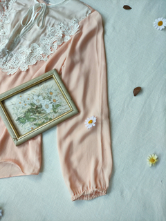 Camisa rose/salmão estilo vintage - M na internet