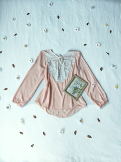 Camisa rose/salmão estilo vintage - M