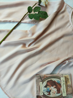 Camisa rose acetinada punhos de pérola - M - Themargare