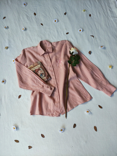 Camisa rose social linho puro vintage - G - Themargare