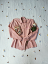 Camisa rose social linho puro vintage - G