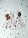 Saia midi de pregas estampa batom Melberry - M