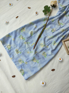 Vestido midi vintage azul claro floral - M/G na internet