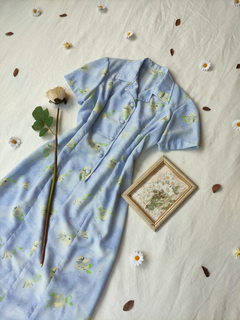 Vestido midi vintage azul claro floral - M/G - Themargare