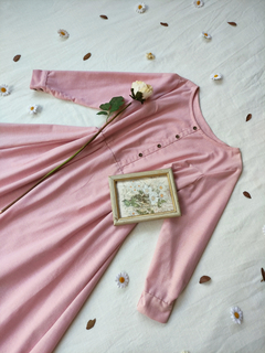 Vestido midi rosa estilo vintage - GG