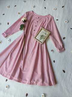 Vestido midi rosa estilo vintage - GG - Themargare