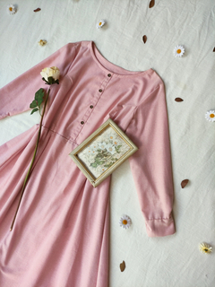 Vestido midi rosa estilo vintage - GG - comprar online