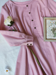 Vestido midi rosa estilo vintage - GG - loja online