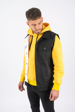 Chaleco de Jean Blanco y Negro - comprar online