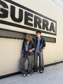Campera de jean negro smoke - comprar online