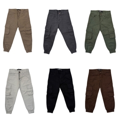 Jogger cargo de gabardina