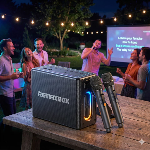 PARLANTE REMAX EXTRA BASS LED Y 2 MICROFONOS RB-M51
