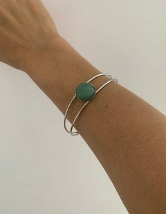 BRACELETE IMA QUARTZO VERDE PRATA