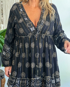 Vestido Boho Negro (efectivo/transferencia $67.915) - Magnolias Showroom