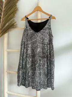 Vestido Shine Negro con Plateado (efectivo/transferencia $34.800) - comprar online