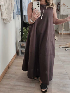 Vestido Malfitano Chocolate (efectivo/transferencia $52.700) - Magnolias Showroom