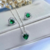 Conjunto Coração Cravejado Verde Esmeralda