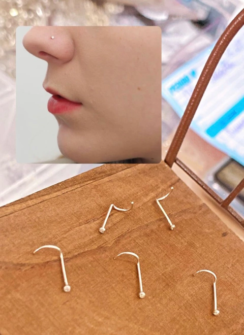 Piercing Ponto de Luz Nariz Prata