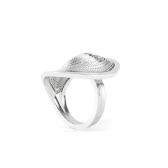 Anel feminino de prata 925 com filigrana feita à mão, design inspirado em dunas