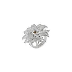Anel flor filigrana e citrino - comprar online