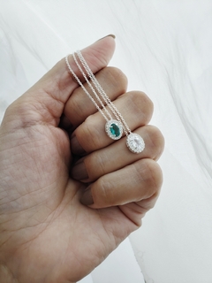 Colar zircônia verde turmalina - loja online