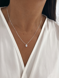 Colar Zircônia Cristal Oval