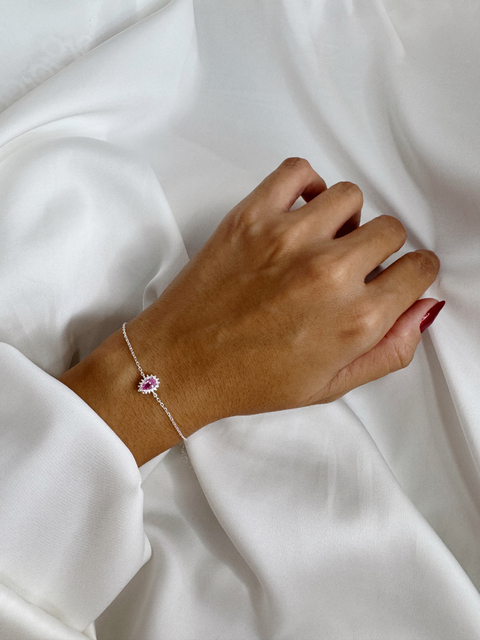 Pulseira Shine Cravejada Pink