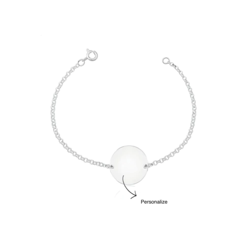 Pulseira medalha 15mm personalizável 18cm - LEIA A DESCRIÇÃO