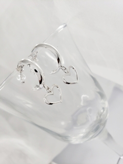 Imagem do Argola meia cana com pingente coração