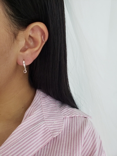 Argola click 10mm pingente zircônia 4mm rosa - comprar online