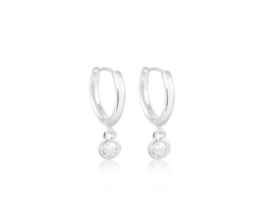 Argola click 10mm pingente zircônia 4mm cristal - comprar online