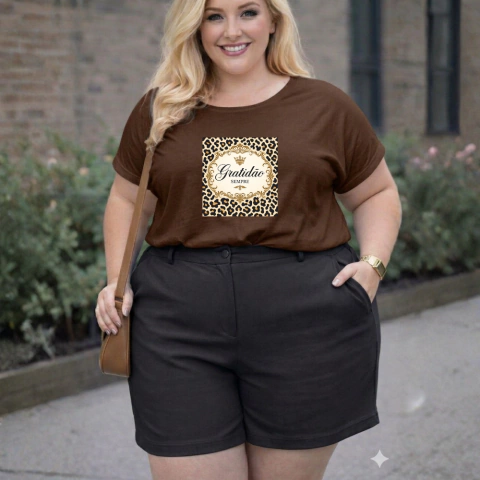 Camiseta 100% Algodão Gratidão Onça - comprar online