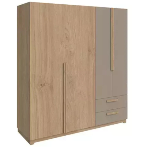 Placard Delos 4 Puertas 1.80 con Luz Roble Kendal/Gr Arcilla - comprar online