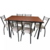 Juego Mesa Donnet 1.40 + 6 Sillas Eco Caño Negro