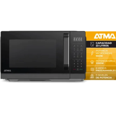 Microondas Atma 23L Digital Grill Negro MATDGB23UAP - comprar online