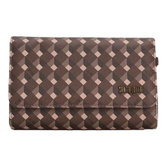 Carteira Santa Lolla Pequena Retangular Com Fecho Em Ímã Com Detalhes Em Cubos na internet