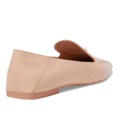 Mocassim Santa Lolla Couro Flat Bico Quadrado