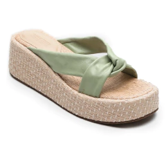 Tamanco Santa Lolla Palha Tiras Verdes - comprar online