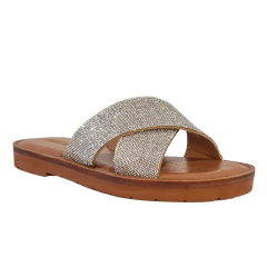 Rasteira Santa Lolla Shiny Manta Cristal Prata na internet