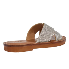 Rasteira Santa Lolla Shiny Manta Cristal Prata - WN Shoes